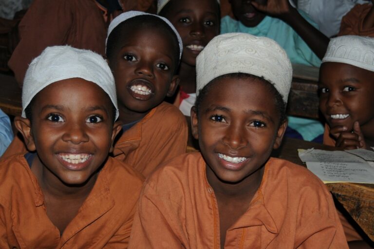 Smiling school children in a classroom