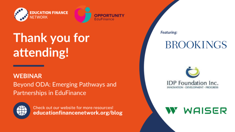 Beyond ODA: Emerging Pathways and Partnerships in EduFinance